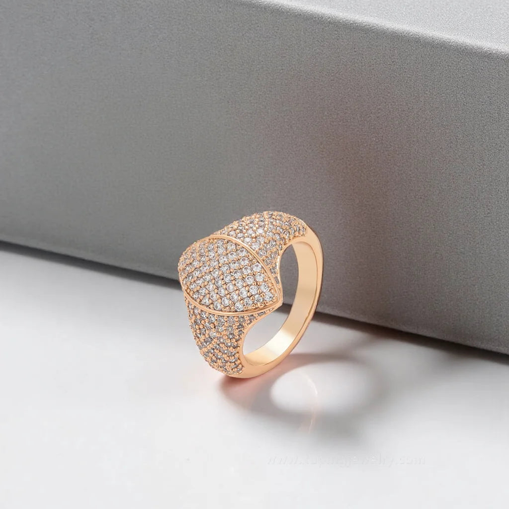 18K Rose Gold Plated CZ Ring – Elegant & Timeless