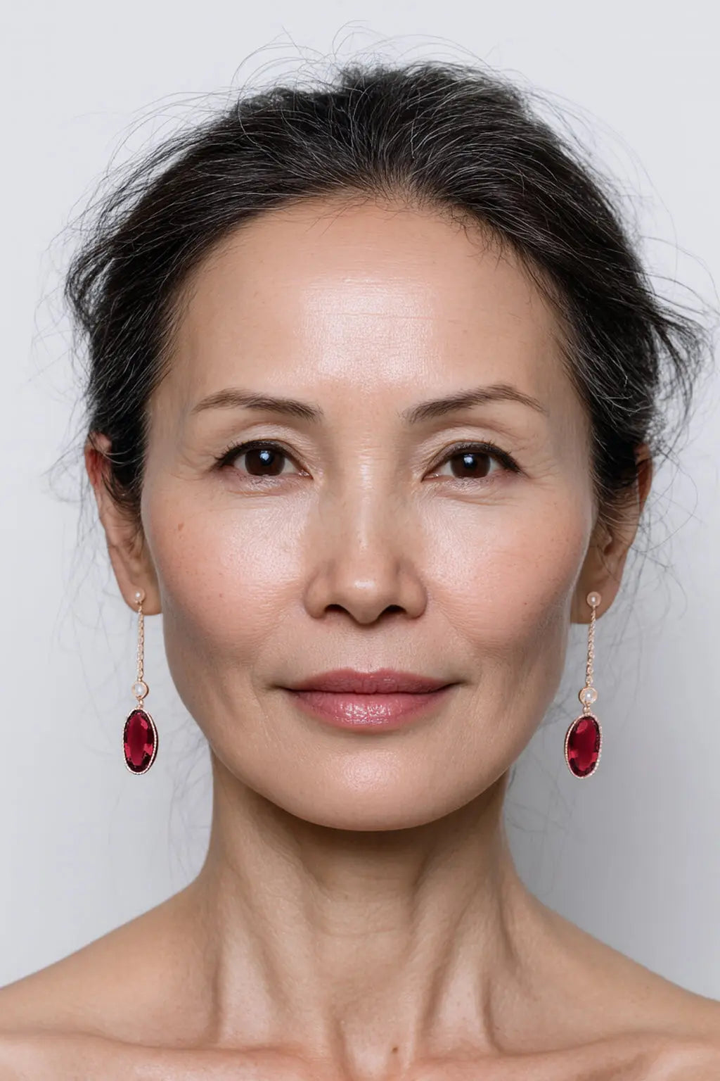 18K Gold-Plated Ruby CZ Earrings
