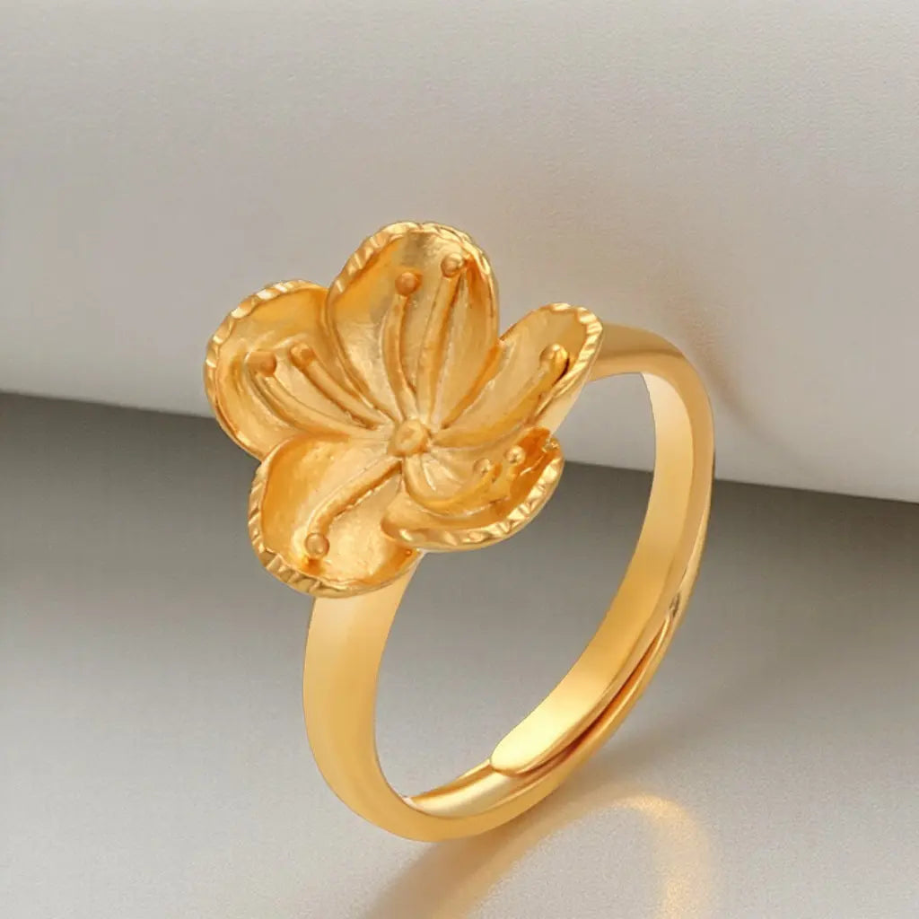 24K Gold-Plated Minimalist Adjustable Ring